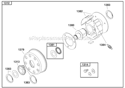 Page H Diagram and Parts List for 124335 8101, 8102, 8103 Briggs and Stratton Engine